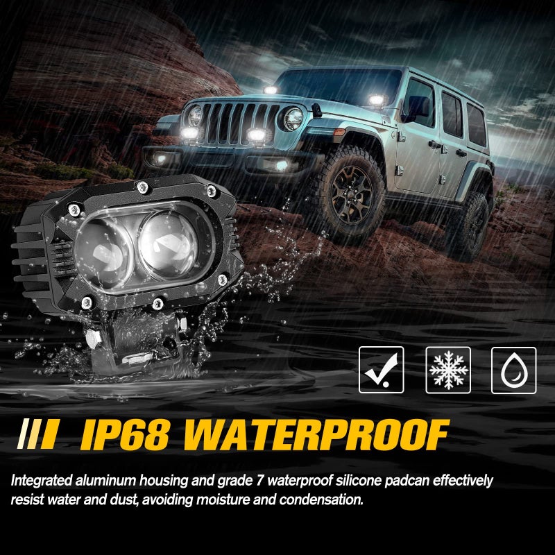 CO LIGHT LED Pod Spot Lights 2PCS 4 inch 96W LED Fog Lights for Truck Offroad Driving Lights SUV ATV Boat Motor Tractor Forklift 3 Years W-arranty - Image 5